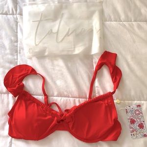 Toluca Swim Angelina Flutter Top - Scarlett